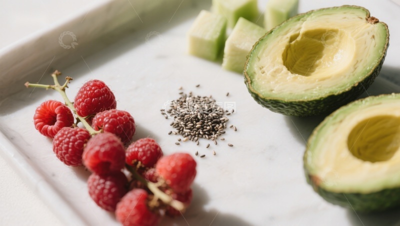 高清大图下载【趣麦麦图】新鲜水果与种子的健康组合