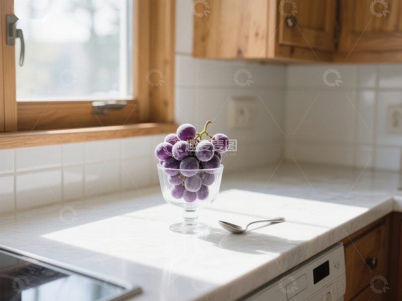 高清大图下载【趣麦麦图】厨房台面上的葡萄静物