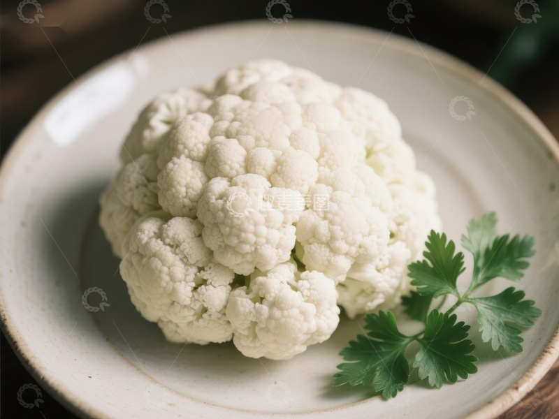 高清大图下载【趣麦麦图】新鲜花椰菜配香菜