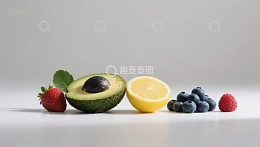 新鲜水果排列展示
