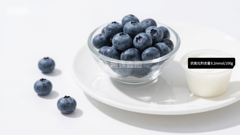 高清大图下载【趣麦麦图】蓝莓与酸奶的健康搭配