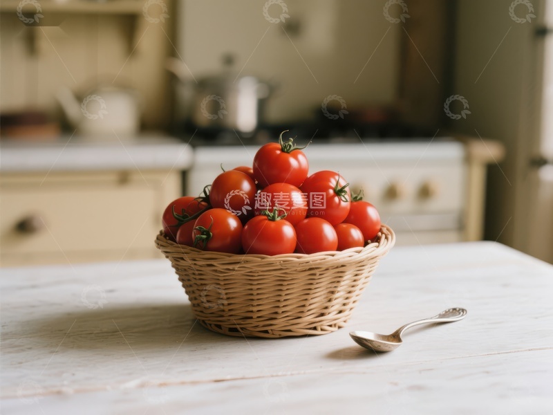 高清大图下载【趣麦麦图】篮子里的鲜红番茄
