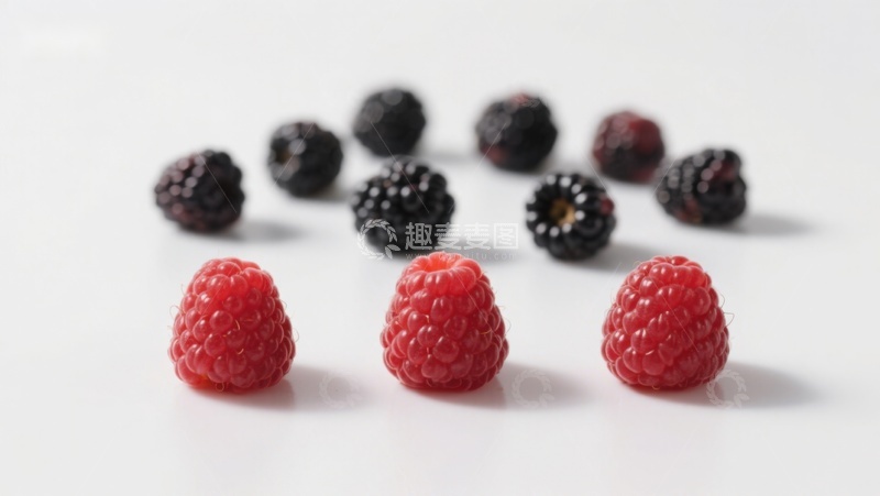 高清大图下载【趣麦麦图】红莓与黑莓的对比排列