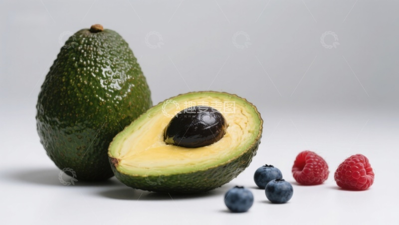 高清大图下载【趣麦麦图】新鲜牛油果与浆果的组合