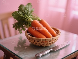 篮子里的胡萝卜与刀具