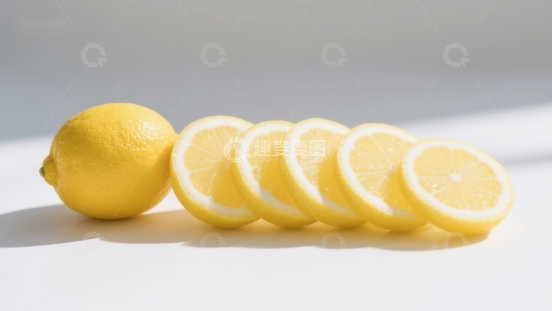 高清大图下载【趣麦麦图】新鲜柠檬与切片排列