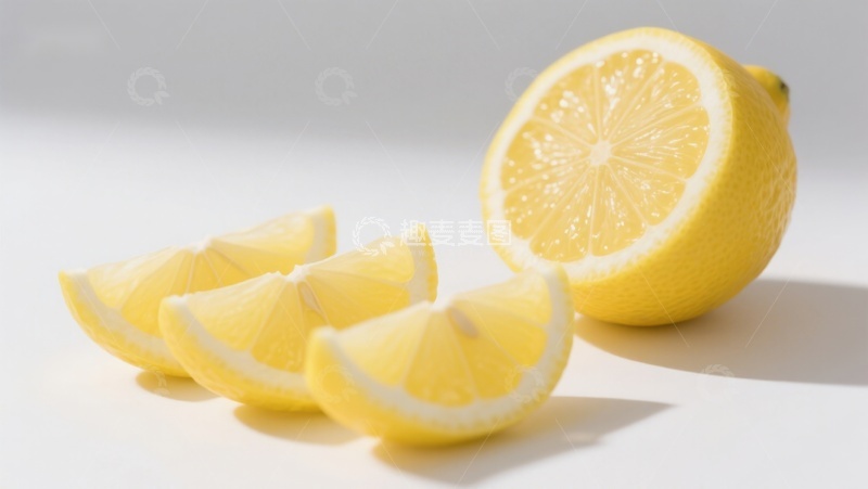 高清大图下载【趣麦麦图】新鲜柠檬切片与整果展示