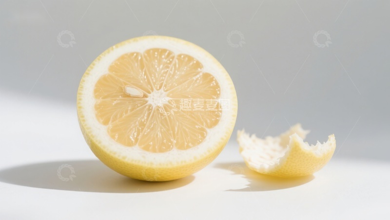高清大图下载【趣麦麦图】切开的柠檬与果皮