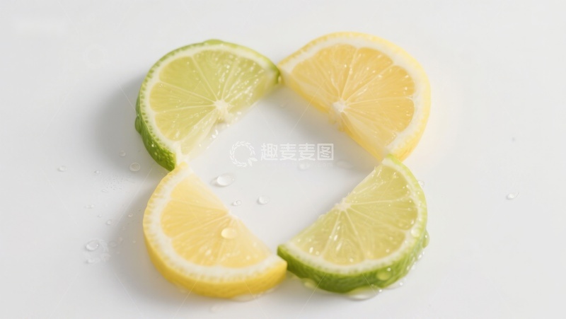 高清大图下载【趣麦麦图】柠檬与青柠切片创意排列