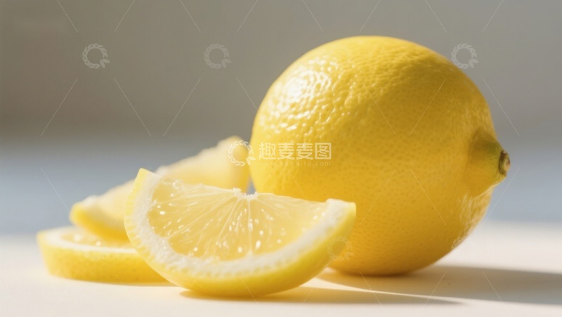 高清大图下载【趣麦麦图】新鲜柠檬切片与整果展示