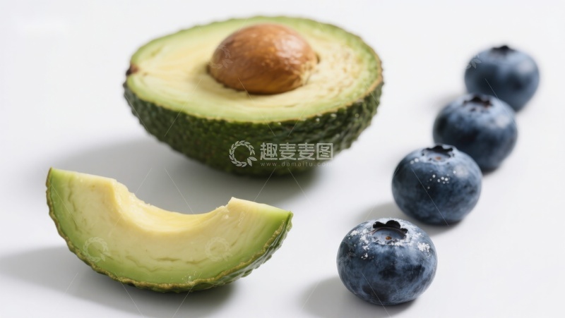 高清大图下载【趣麦麦图】新鲜牛油果与蓝莓特写