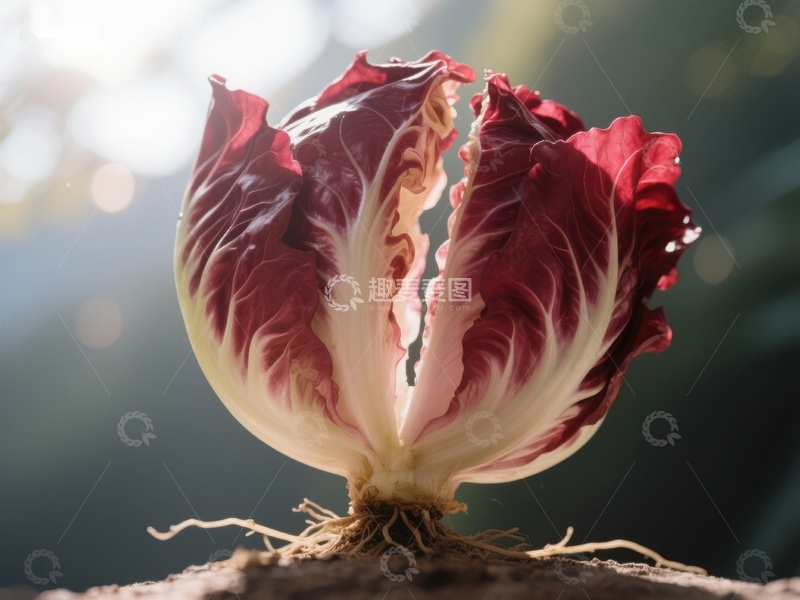 高清大图下载【趣麦麦图】新鲜红菊苣的特写