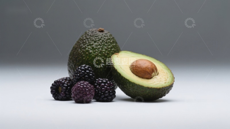 高清大图下载【趣麦麦图】新鲜牛油果与黑莓的组合