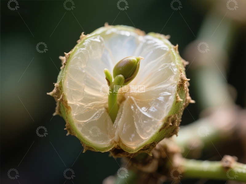高清大图下载【趣麦麦图】切开的青柠，中心萌发新芽