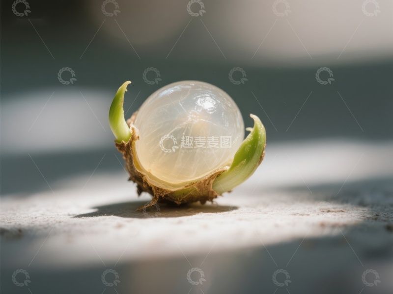 高清大图下载【趣麦麦图】透明种荚中的嫩芽