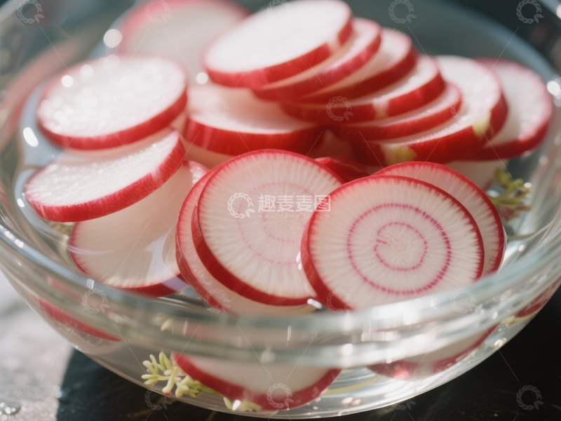 高清大图下载【趣麦麦图】切片萝卜浸泡水中