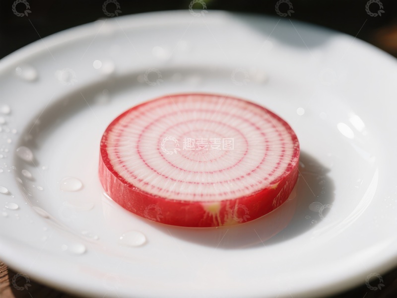 高清大图下载【趣麦麦图】切片红萝卜置于白色盘中