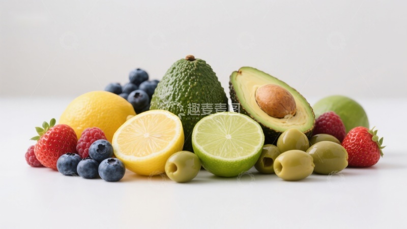 高清大图下载【趣麦麦图】新鲜水果与蔬菜的健康组合