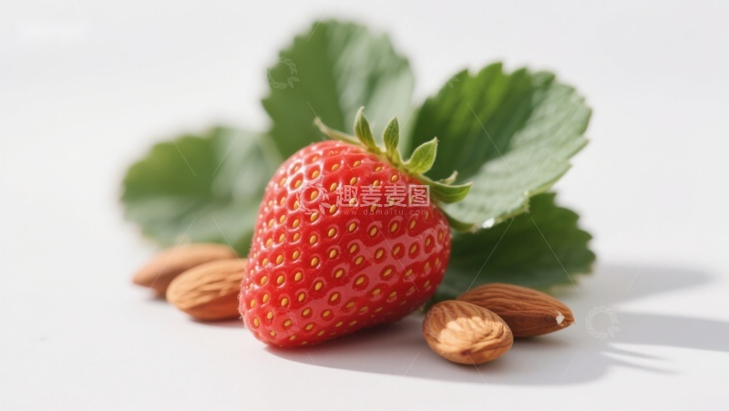 高清大图下载【趣麦麦图】新鲜草莓与杏仁的组合