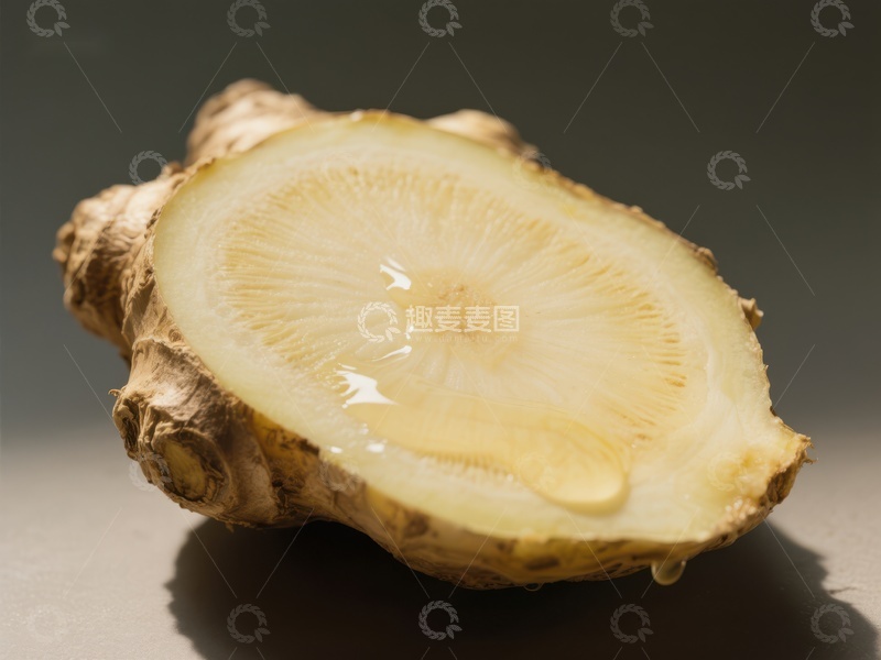 高清大图下载【趣麦麦图】新鲜姜根切面特写
