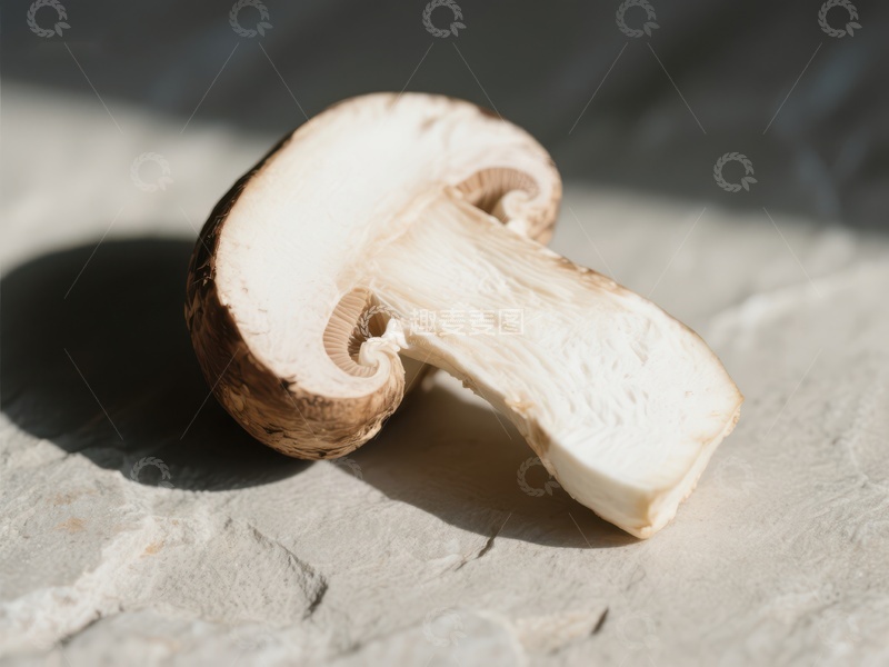 高清大图下载【趣麦麦图】新鲜蘑菇切面特写
