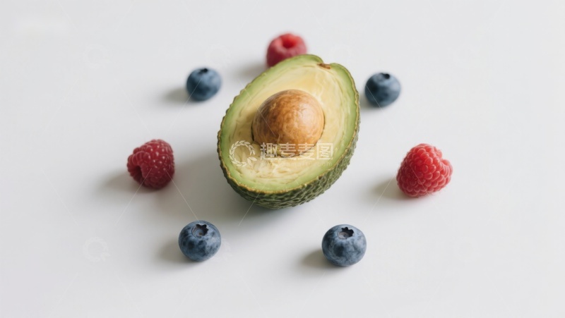 高清大图下载【趣麦麦图】新鲜牛油果与浆果的组合