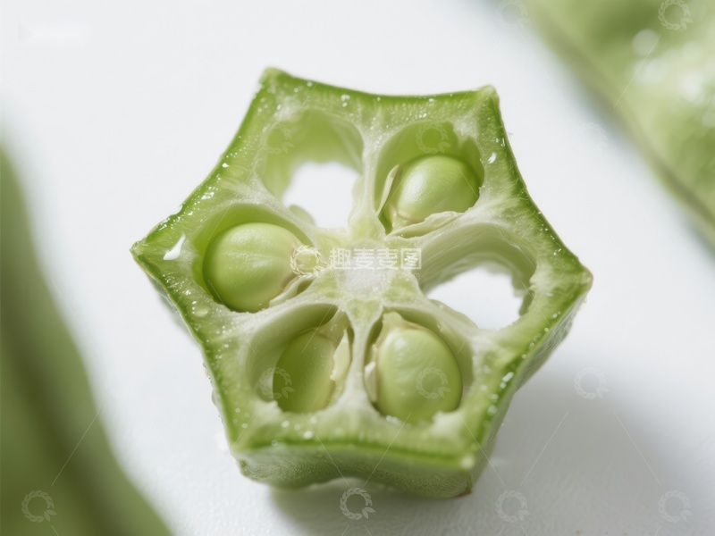 高清大图下载【趣麦麦图】切片秋葵的内部结构