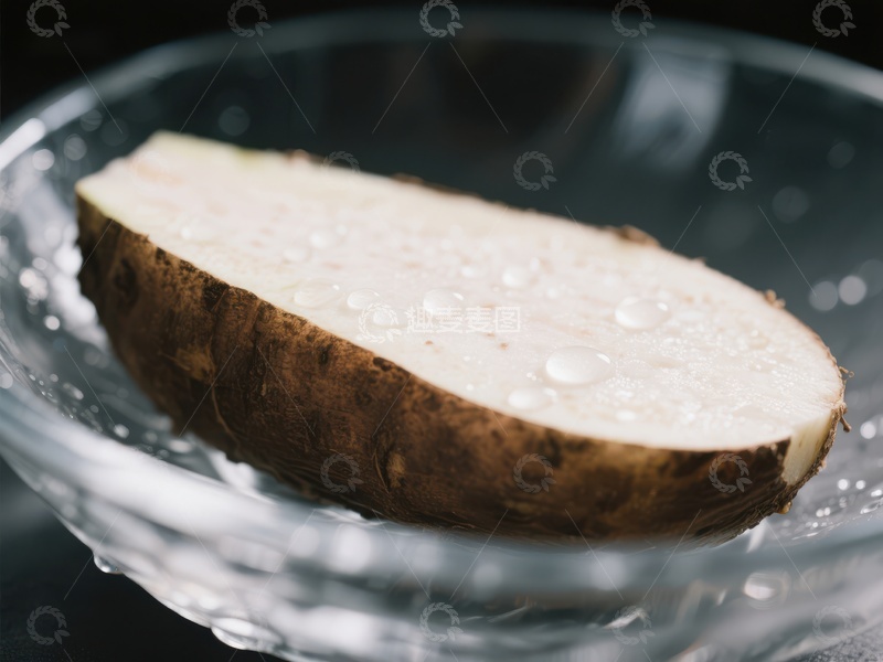 高清大图下载【趣麦麦图】切片山药置于透明碗中