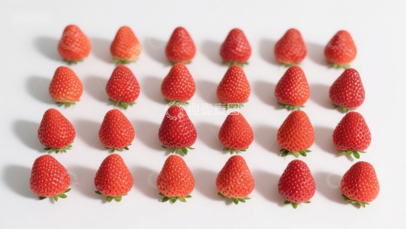 高清大图下载【趣麦麦图】整齐排列的草莓