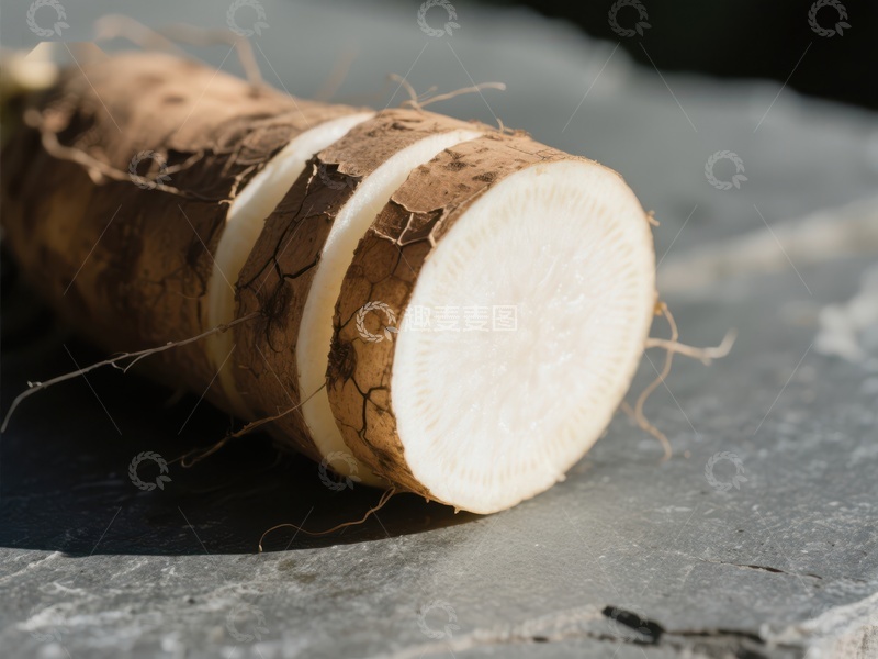 高清大图下载【趣麦麦图】新鲜山药切片展示