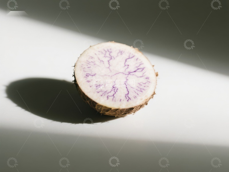 高清大图下载【趣麦麦图】切开的芋头，展示紫色纹理
