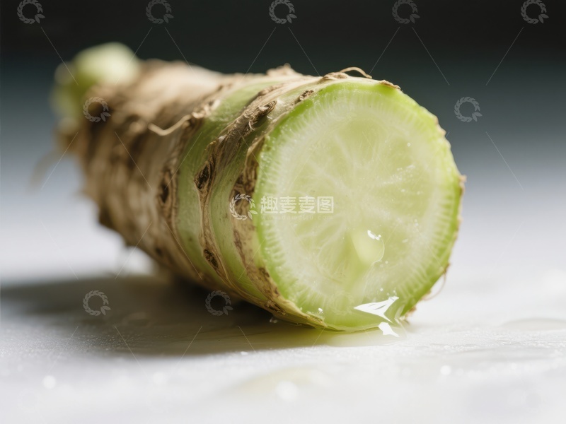 高清大图下载【趣麦麦图】新鲜切开的绿茎根菜