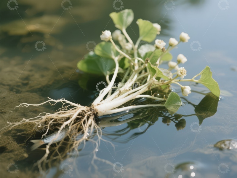 高清大图下载【趣麦麦图】水中漂浮的白色小花植物