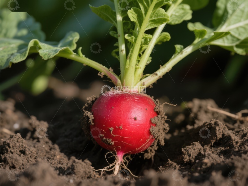 高清大图下载【趣麦麦图】新鲜萝卜在土壤中生长