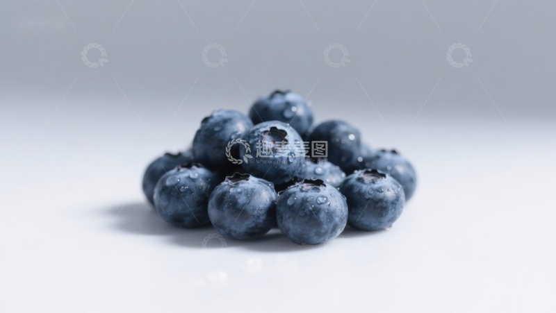 高清大图下载【趣麦麦图】新鲜蓝莓堆叠特写
