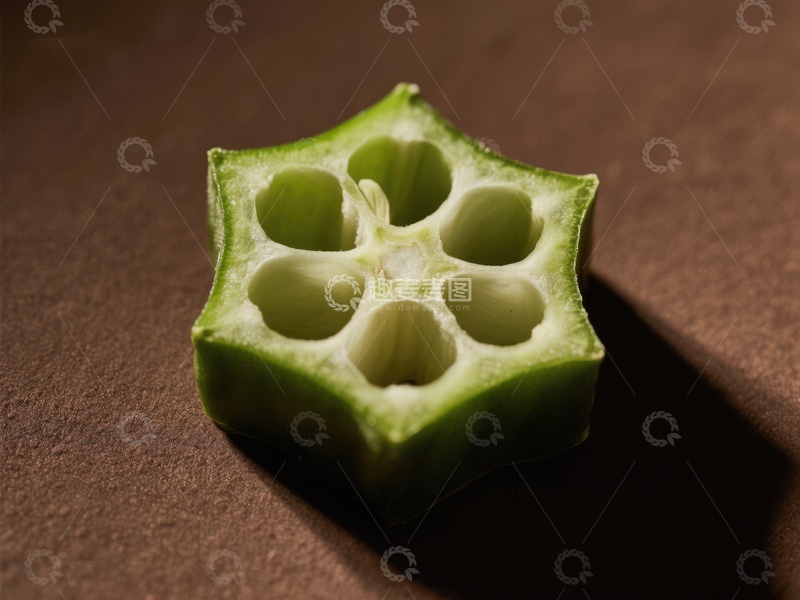高清大图下载【趣麦麦图】切开的秋葵展示内部结构