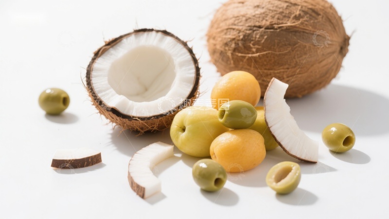 高清大图下载【趣麦麦图】椰子与橄榄的静物组合