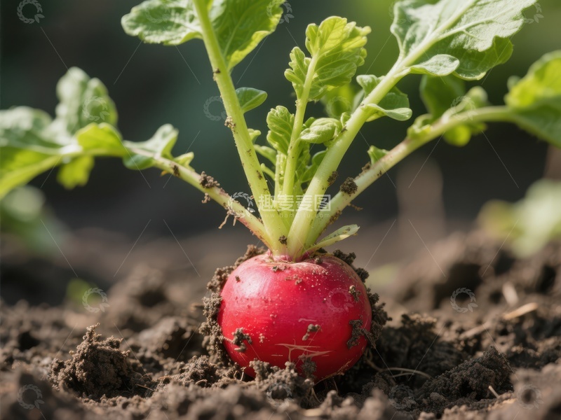 高清大图下载【趣麦麦图】新鲜萝卜在土壤中生长