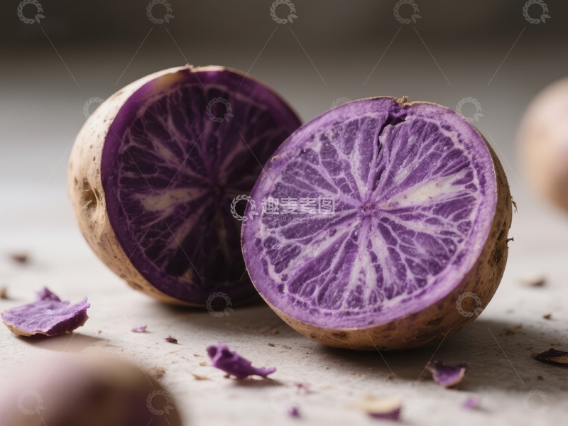 高清大图下载【趣麦麦图】紫色土豆切面展示