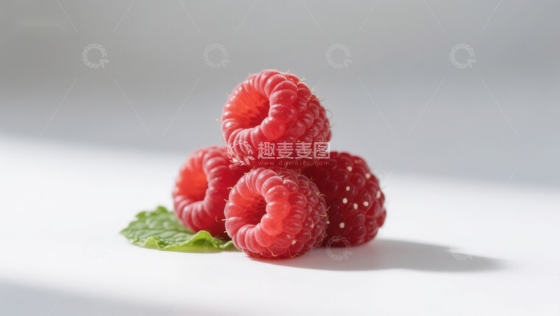 高清大图下载【趣麦麦图】新鲜覆盆子堆叠特写