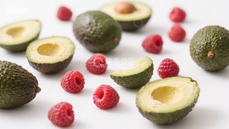 高清大图下载【趣麦麦图】新鲜牛油果与覆盆子的组合