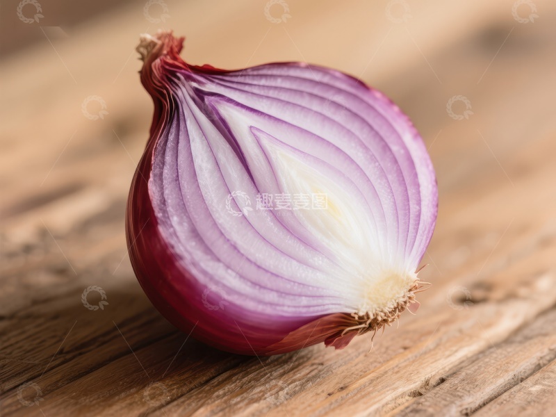 高清大图下载【趣麦麦图】-切开的红洋葱特写