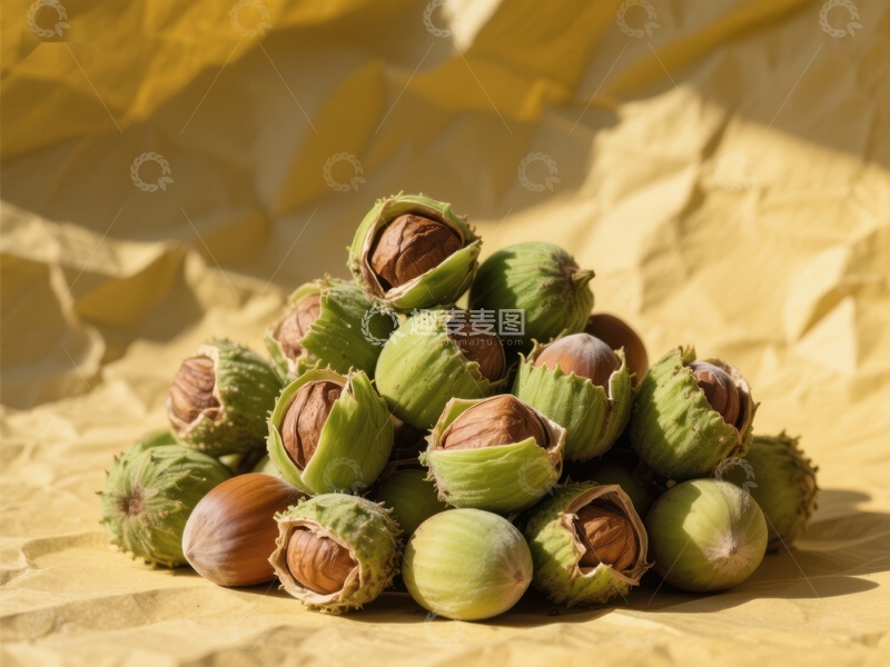 高清大图下载【趣麦麦图】堆叠的榛子特写