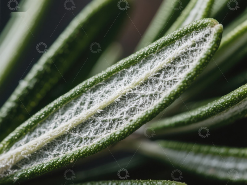 高清大图下载【趣麦麦图】迷迭香叶片的特写细节