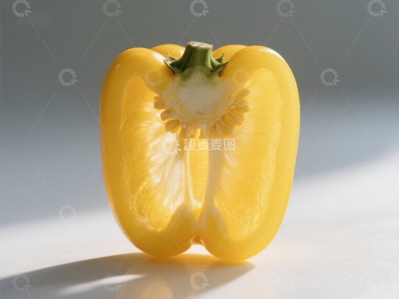 高清大图下载【趣麦麦图】切开的黄色甜椒特写
