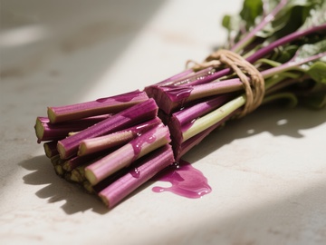 新鲜紫茎蔬菜束