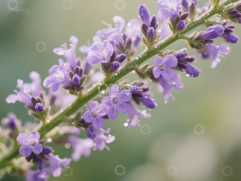 高清大图下载【趣麦麦图】-紫色薰衣草花簇特写
