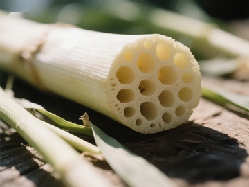 新鲜莲藕切面特写