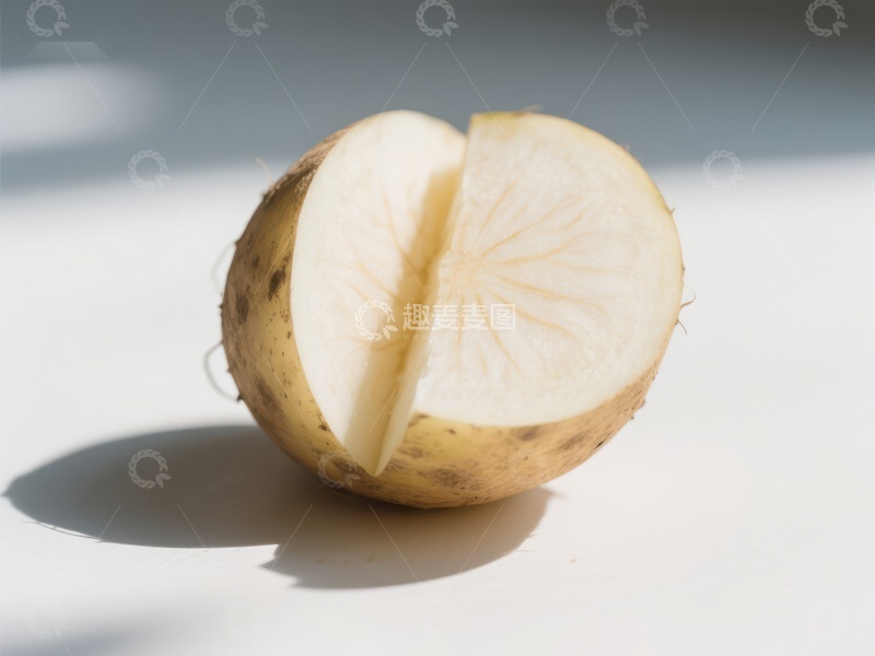 高清大图下载【趣麦麦图】切开的土豆，展示内部纹理