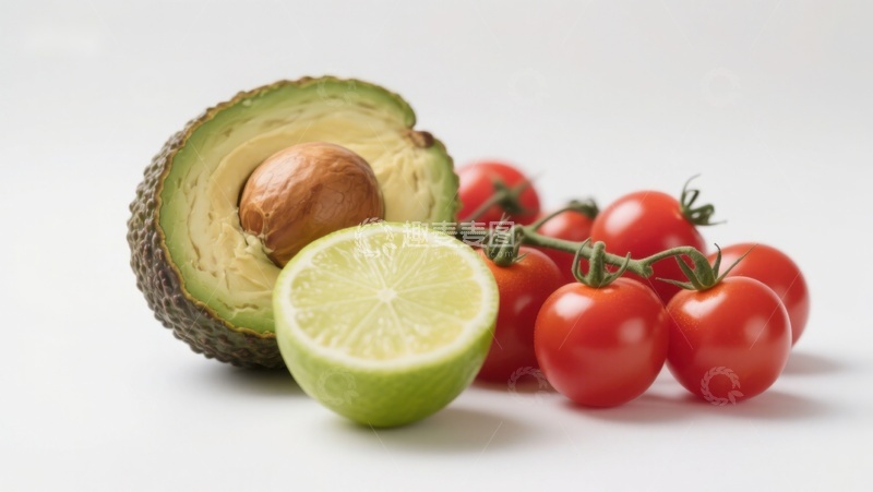 高清大图下载【趣麦麦图】新鲜牛油果、柠檬与樱桃番茄